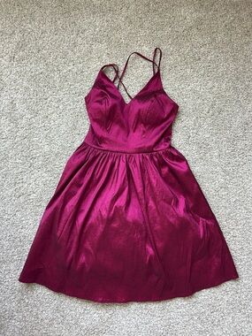 A. Byer Magenta Satin Party Dress